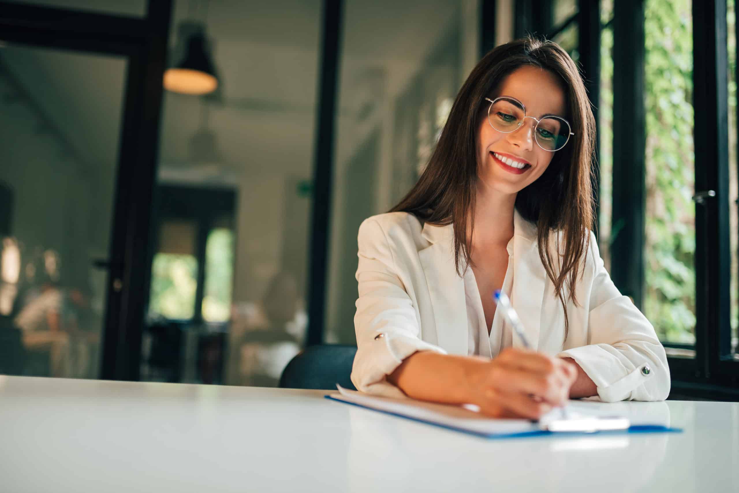 woman doing paperwork